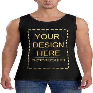 Camiseta sin mangas de algodón 100% personalizada para hombre, camiseta informal antibolitas, transpirable, con diseño de logotipo de foto personalizado, camiseta, función anticontracción - Product Image 1