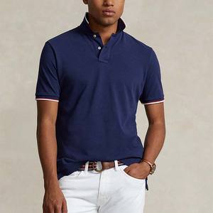 Venta al por mayor 100% algodón hombres de manga larga para Polo camisetas logotipo impreso personalizado bordado colores sólidos hombres baratos para Polo camisas - Product Image 5