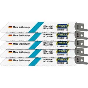 Juego de 5 Cuchillas Flexibles para Sierra Recíproca Hazet para Acero y Metales No Ferrosos de 2-8 mm - Product Image 1