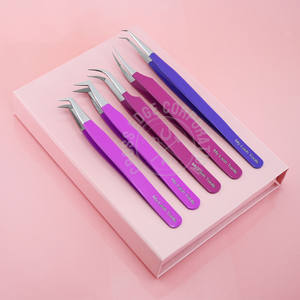 Top Rated 90 Degree <b>Precision</b> Fiber Tip Grip Mega Volume Fans Lash Tweezers Stainless Steel Eyelash Extension <b>Tool</b> - Product Image 1