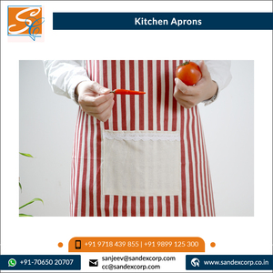 Luxury Solid Pattern Customized Size Best Quality Elegant Design 100% Cotton <b>Kitchen</b> <b>Aprons</b> for Cooking Wholesale in India - Product Image 5