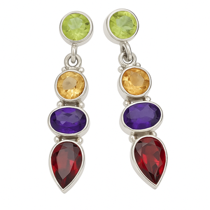 Pendientes Largos de Plata de Ley 925 de Alta Calidad, Chapados en Rodio, Estilo Bohemio, con Múltiples Formas y Piedras Preciosas, para Mujer, Ideales para Fiestas - Product Image 2