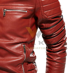 Veste d'hiver en cuir tendance pour homme avec une texture lisse et des coutures renforcées conçue pour une utilisation durable - Product Image 5