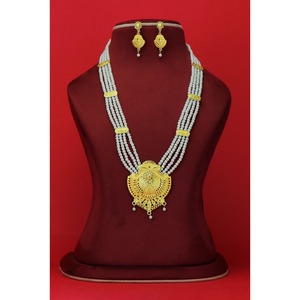 Collar con pendientes conjunto de joyas chapado en oro de latón puro de alta calidad UAE Dubai collar diseño collar conjunto de joyas - Product Image 1