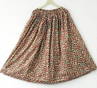 Nouvelle arrivée Jupe longue décontractée bohème vintage à imprimé floral multicolore pour femmes, en coton respirant et écologique, sans couture