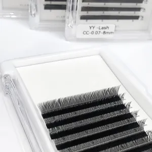 Wholesale Private label 0.03/0.05/0.07 dark matte black lash extension supplies volume easy fan mink eyelash Extension Trays