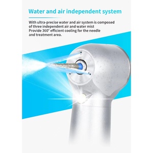 Pièce à main LED haute vitesse avec triple système d'hydratation, en acier, alimentée par turbine électrique - Product Image 3