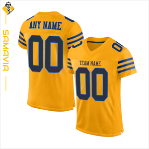 Camiseta de fútbol americano Equipo Camiseta de fútbol americano Tela de poliéster Uniforme personalizado Top Listo para enviar - Product Image 1