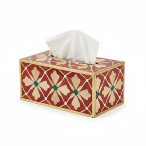 Caja para Pañuelos de Diseño Artesanal con Incrustaciones de Hueso, Portapañuelos Decorativo de Lujo para Decoración del Hogar y Uso en Hoteles - Product Image 1