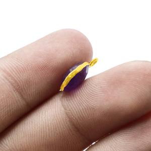 Dije de Amatista, Piedra Ovalada Facetada de 8x10 mm, Chapado en Oro, Pequeño Colgante de Granate para Joyería - Product Image 4