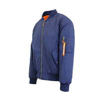 Blouson bombardier en toile noire de style sportif avec fermeture éclair à manches longues veste de course pour hommes OEM de haute qualité à séchage rapide respirant hiver