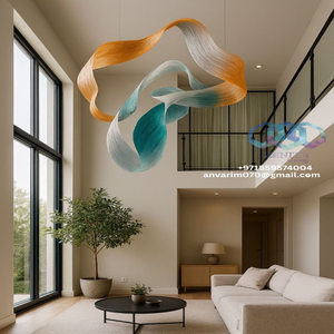 Moderne Artistique Vague Lustre De Luxe Déclaration Pendentif Lumière EAU USA Chine KSA Qatar Bahreïn Koweït Oman - Product Image 5