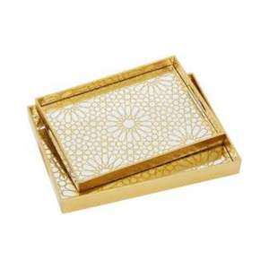 Plateau de service en bois émaillé tendance, plateau de service pour la marque - Product Image 1