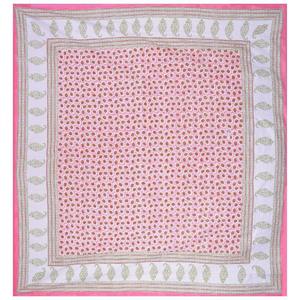 Jaipuri 240 TC Cotton Super <b>King</b> <b>Size</b> Double Bed <b>Sheet</b> 2 Pillow Covers Pink Floral Hand Block Print 3-Piece Set for Home - Product Image 5