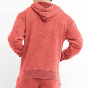 Sudadera con capucha y cremallera para hombre, de peso pesado, con hombros caídos, de forro polar para invierno, con logo personalizado, mezcla de algodón, transpirable y ecológica. - Product Image 5