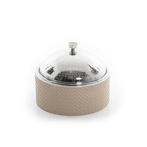 Pot de coupe en fer de conception arabe avec pot intérieur en acier inoxydable avec couvercle et petit bouton en acier pot de service et plat - Product Image 3