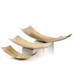 Nuevo y moderno plato de fruta decorativo artesanal de lujo, cuenco de metal, hotel y decoración de boda, chapado en oro en aluminio - Product Image 3