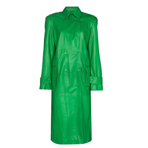 เสื้อเทรนช์โค้ทหนังแท้สำหรับผู้หญิงเสื้อเทรนช์โค้ทขนาดใหญ่กันลม - Product Image 2