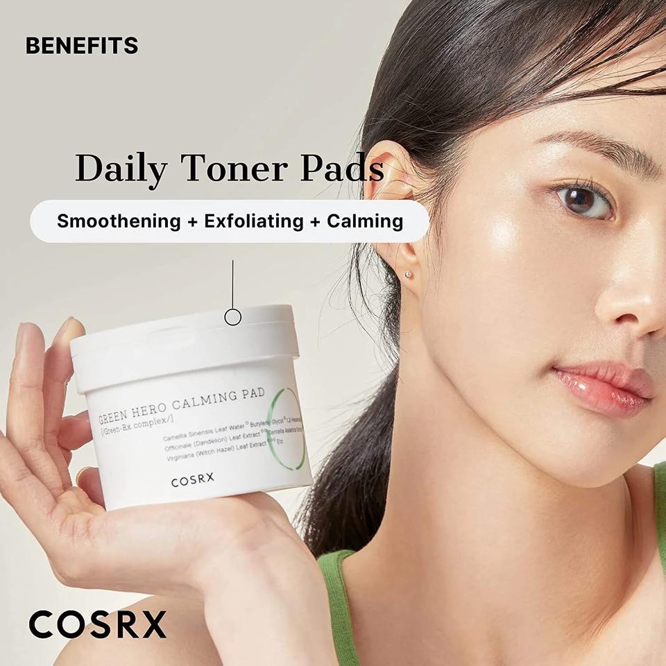 Korean Skin Care Products Facial Products Skincare Toner COSRX One Step Green Hero Calming Pad 70ea
