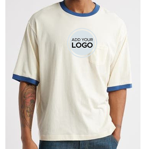 Camisetas Ringer Regular Fit para hombre, camiseta Unisex de gran tamaño, camisetas de manga corta de algodón, camiseta informal para mujeres y hombres, camisetas Unisex - Product Image 3