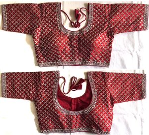 Blusa moderna con cuello redondo para mujer, diseño tejido, retales bordados a la moda, hilo de lentejuelas, decoración de botones de papel de aluminio para bodas - Product Image 1