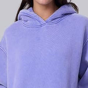 Sudadera Corta con Capucha de Algodón Bordado para Mujer, Sudadera Deportiva con Cuello Redondo para Invierno, Sudadera Corta con Capucha para Mujer - Product Image 1