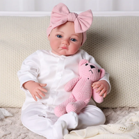 Poupée Reborn silencieuse Babeside Alger de 20 pouces, petite fille, tête en vinyle, corps en tissu doux, poupée réaliste, jouet en peluche