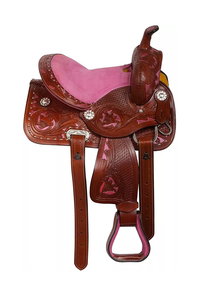 Sillín occidental de caballo de cuero genuino de calidad superior para carreras de barriles y equitación - Product Image 2