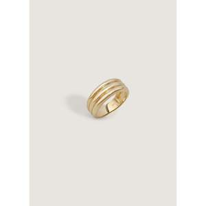Franoise Romantic Fashionable Gold and Rhodium Plated Adjustable Eternity <b>Ring</b> with Layered Ellipse Hollow Design for Gifts - Product Image 1
