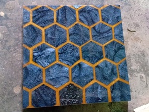 Posavasos cuadrado de té con incrustaciones de resina de estilo clásico hecho a mano indio al por mayor, vajilla, bandeja de café y posavasos de café redondo - Product Image 3