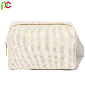 Vente en gros de pochette en toile de coton avec fermeture à glissière écologique, logo personnalisé imprimé, organisateur simple, trousse de maquillage à la mode pour crayon - Product Image 2