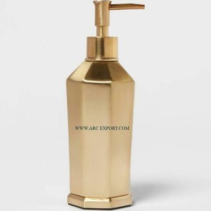 Hindistan'da üreticiden pirinç pompa altın rengi ile Minimalist tasarım kare şekli mermer sıvı sabun ve lavabo dağıtıcı - Product Image 5