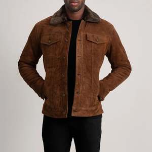 เสื้อแจ็คเก็ตหนัง PU ยี่ห้อดัลลิส บราวน์ แบบ Shearling Trucker  สองด้านใส่ได้ กันน้ำ ตกแต่งพู่ห้อย ซิป  ลำลอง สไตล์วิทยาลัย สำหรับฤดูหนาว ไซส์ XS - Product Image 1