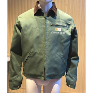 Veste pour homme 14 oz 100% coton toile vestes de travail vestes Detroit avec logo personnalisé pour mécanicien charpentier et construction - Product Image 3