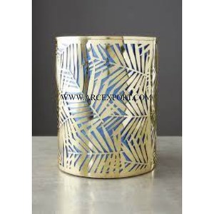 Diseño de corte de hojas de Metal, forma personalizada, cubo de basura clásico pulido dorado, cubo de basura de papel de oficina, cubo de basura de Hoteles al por mayor - Product Image 2