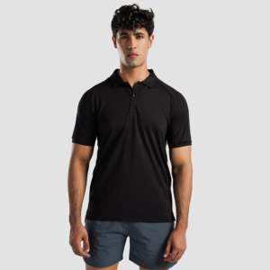 Tissu Prime 100% Polyester Spandex pour Polo Respirant Noir Taille XL Broderie Couleur Unie Technique Foncée pour Short de Golf - Product Image 1