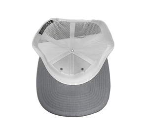 Chapeaux de camionneur unis 100% tissu en coton tissu OEM personnalisé gris chiné/blanc chapeaux de camionneur casquette de sport - Product Image 6