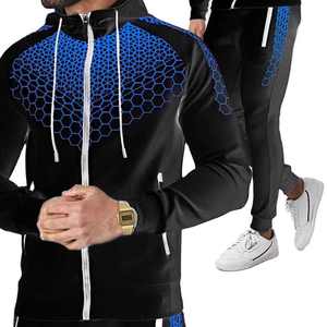 Hommes de haute qualité 3D Sportswear costume nouveau à manches longues fermeture éclair à capuche Jogging pantalon à la mode printemps automne survêtement 2 pièces - Product Image 2