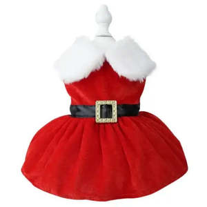 Bata Navideña para Perro con Patrón Sólido, Atuendo Decorativo Navideño para Cachorros - Product Image 1