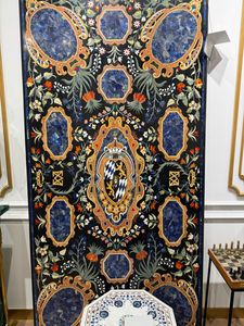 Marble inlay dining <strong>table</strong> top luxury <strong>with</strong> inlay art <strong>table</strong> - Product Image 5