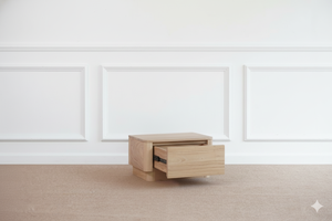 Mid Century Modern Solid Wood <b>Nightstand</b> with 1 Drawer Natural Finish Wholesale for Hotel Apartment Bedroom School Furniture - Product Image 2