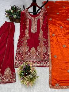 Designer Party Wear <b>kurta</b> Set With Embroidery Work - Product Image 3