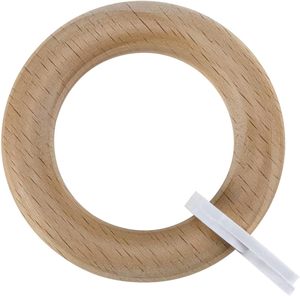 4 pcs gỗ Rèm nhẫn với clip, chưa hoàn thành gỗ Xếp Nếp Clip rèm móc móc phù hợp lên đến 1.5 inch rèm - Product Image 1
