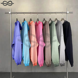 Vente en gros Sweat à capuche personnalisé pour hommes avec logo brodé et imprimé bouffant, 100% coton épais 500gsm sweats à capuche unisexes vierges - Product Image 3