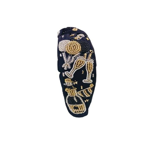 New year seed beaded top knotted headband cheers to new year party vibe beaded <b>hair</b> <b>accessories</b> manufacture hand embroidered - Product Image 4