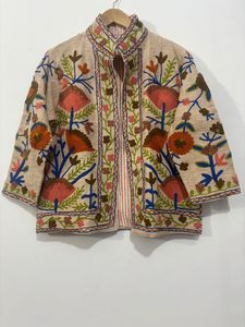 Blusas y Tops Bordados Suzani Vintage Largos de Talla Grande Hechos a Medida, Ropa de Abrigo Boho Chic para Otoño e Invierno - Product Image 4