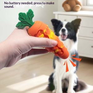 Jouet sonore écologique et indestructible pour chien, en silicone, en forme de carotte, pour l'auto-entretenement et la lutte contre l'ennui - Product Image 4