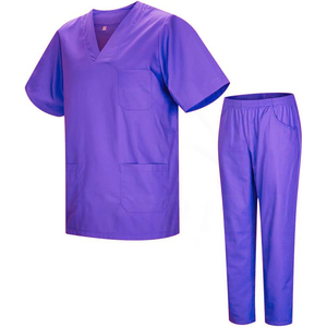 Jambe droite extensible taille fonctionnelle femmes gommages haute qualité couleur Pure col montant Logo personnalisé 2pc uniformes de figues d'allaitement - Product Image 3