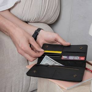 กระเป๋าสตางค์แบบซิปยาวสไตล์คลาสสิกยูนิเซ็กซ์กระเป๋าคลัทช์กระเป๋าหนังอเนกประสงค์ LWM-0011กระเป๋าสตางค์สำหรับผู้ชายและผู้หญิงทุกวัน - Product Image 6