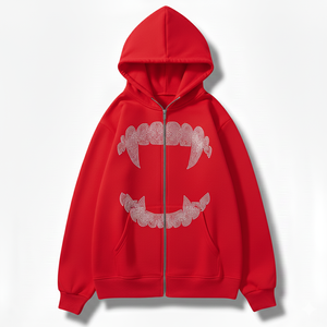 Sudadera con Capucha de Invierno de Alta Calidad con Estampado Digital Personalizado, Diseño de Huesos, Textura en Relieve, Estilo Urbano, Talla Grande para Hombre - Product Image 6